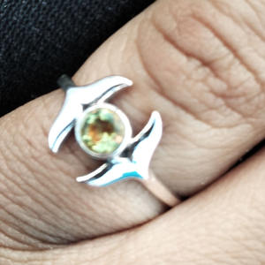 Anillos finos de Plata de Ley 925 hechos a mano indios, ajuste de bisel hecho a medida con piedras preciosas de citrino para niñas, venta al por mayor - Product Image 1