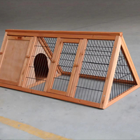 Petit enclos pour lapins, poulailler extérieur en A, cage à cailles avec 1 porte et enclos de sortie, nichoir triangulaire en bois pour petits animaux