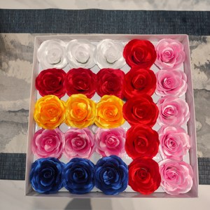 Fiore <span class=keywords><strong>di</strong></span> Tessuto Eterno Fai-da-Te per Matrimoni, Rosa in <span class=keywords><strong>Raso</strong></span> Fatta a Mano, Fiore <span class=keywords><strong>di</strong></span> Nastro per Decorazione Bouquet - Product Image 3