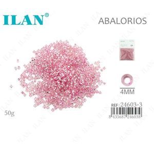 Perline Ilan Abalorios rosa da 4 mm, 50 g, per la creazione di gioielli - Product Image 3