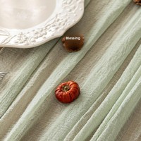 Chemin de table en gaze de coton vert sauge sur mesure, voile transparent, style rustique bohème, pour mariage, baby shower, fête, décoration d'événements