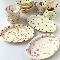 Tasse à café en céramique artisanale nordique façonnée à la main, forme irrégulière, effet éclaboussures, ensemble de vaisselle