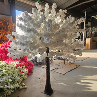Arbre artificiel durable en fleurs de cerisier, fleurs blanches, arbre en fleurs de cerisier en soie pour la décoration de mariage