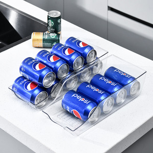 Transparent Pet <b>Plastic</b> Beverage Storage <b>Box</b> Rectangle <b>Large</b> Capacity Lightweight Fridge Organizer For Party Use - Product Image 2