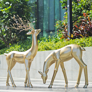 Tượng tuần lộc bằng sợi thủy tinh tùy chỉnh, kích thước thật, chất liệu nhựa <span class=keywords><strong>resin</strong></span>, dùng trang trí ngoài trời - Product Image 5