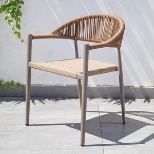 <span class=keywords><strong>Fauteuil</strong></span> de jardin en aluminium <span class=keywords><strong>blanc</strong></span> avec cadre en <span class=keywords><strong>corde</strong></span> tressée, vente en gros directe usine Foshan - Product Image 2