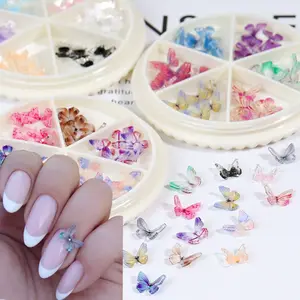 Hars Materiaal Nail Art Diy 3d Vlinder Nail Charmes Decoratie Vlinder Nail Design