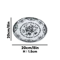 Assiette de table en céramique noire style pastoral français, imprimé classique, émaillée, pour pâtes, salades, desserts, style occidental, usage domestique