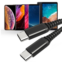Kabel Pengisi Daya Cepat 60W 3A untuk Ponsel, Grosir Pabrik, Kabel Data USB ke Tipe C ke Tipe C, Kabel Pengisi Daya PD