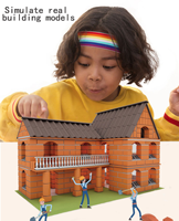Mainan Edukasi Konstruksi ITTL Model Rumah DIY Plastik ABS Blok Bangunan Villa dengan Lantai Semen untuk Usia 5-7 Tahun