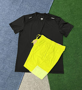 Conjunto Deportivo de 2 Piezas para Hombre, Ligero, Transpirable, de Secado Rápido, Cintura Elástica, Camiseta de Manga Corta, Pantalones Cortos Sólidos, para Gimnasio, Running - Product Image 6