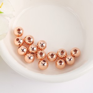 Lisheng Jewelry Gold Beads 6mm Smooth Copper Spacer Beads For DIY Jewelry <b>Necklace</b> Bracelet Making Supplies - Product Image 3