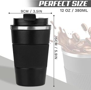 Custom Logo <b>Gift</b> 12Oz Vacuum-Insulated Stainless Steel Travel Mug, Leak-Proof Reusable Coffee Cup With Lid - Product Image 1