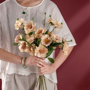 Fleur artificielle CallaFloral en forme de roue, tige unique, en tissu tressé, pour décoration de mariage, vert YC1064 - Product Image 1
