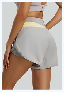 Shorts de sport pour femmes à taille croisée double couche, séchage rapide, poches latérales, extensibles, pour entraînement, jogging, cyclisme, yoga - Vente en gros - Product Image 5