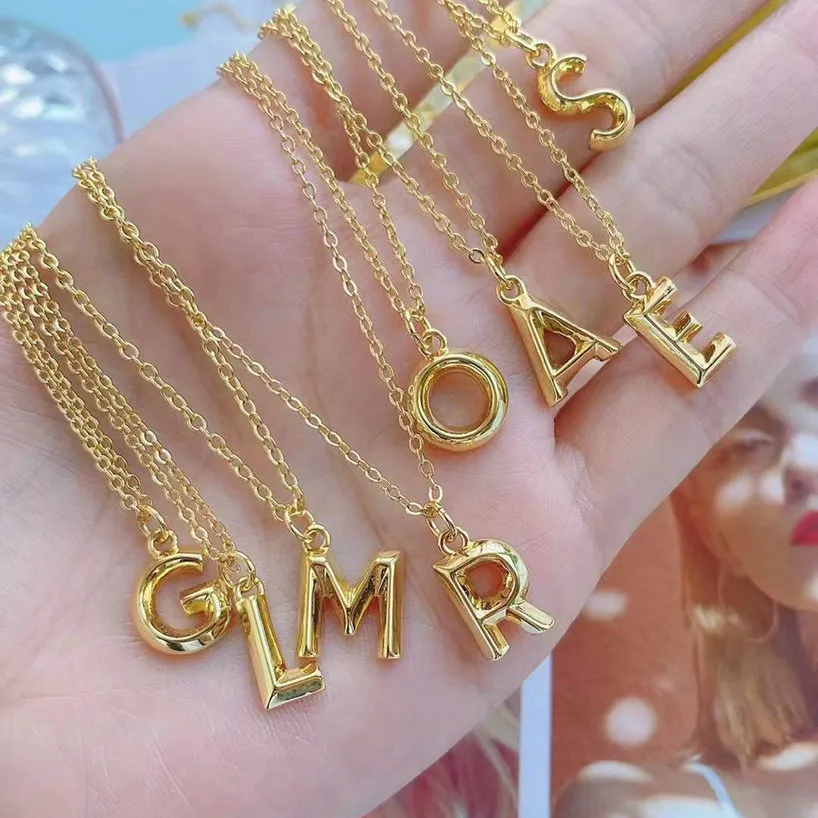 Factory 24K Gold Plated A-Z Alphabet Pendants Inital Letter Charms For Jewelry Making