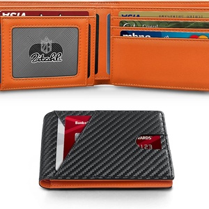 Regali per Uomo: Portacarte di Credito in Pelle Sottile con Protezione RFID, <span class=keywords><strong>Portafoglio</strong></span> Minimalista con Finestra per Documenti - Product Image 6