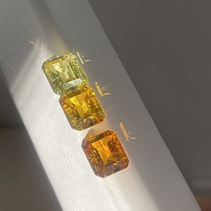 Cadermay Lemon Yellow Zircon Rectangle Loose Stone Synthetic Gemstone For Jewelry Making - Product Image 2