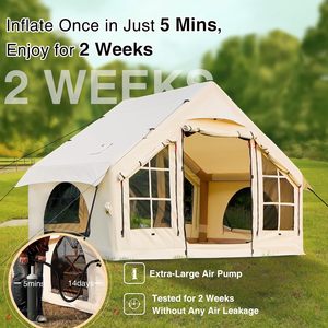 2025 Uprgraded 100% Waterproof <b>Inflatable</b> Camping Tent <b>Large</b> Luxury Oxford Glamping House No Assembly Needed Air Tent Outdoor - Product Image 2