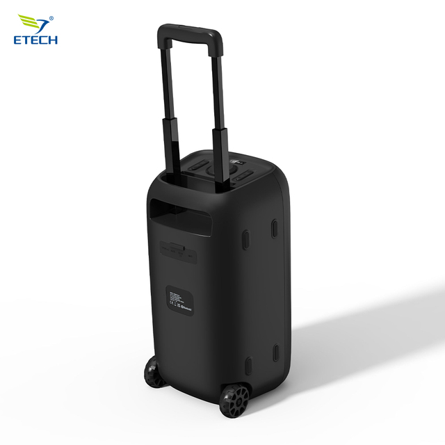 Trolley Bluetooth Speaker with 10W Powerful Sound, Portable Wheeled Speaker, Rechargeable PA System for Outdoor Events
