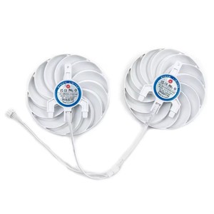 พัดลมระบายความร้อนสีขาว2ชิ้นพัดลมจีพี <span class=keywords><strong>RX6750</strong></span>เอเอ็มดี4Pin FDC10U12D9-C สำหรับแฟนการ์ดแสดงผล D6แซฟไฟร์ <span class=keywords><strong>RX6750</strong></span>เกอร์12กรัม - Product Image 2