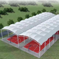 Toit pare-soleil en membrane pour terrains de sport extérieurs, auvent en tissu tendu sur mesure pour abri solaire de terrain de padel – Fournisseur direct usine