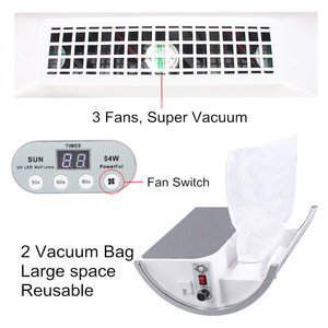 54 Wát UV đèn điện Nail Khoan máy với LED chiếu sáng móng tay Bụi <span class=keywords><strong>Collector</strong></span> 4 trong 1 công cụ làm móng tay thiết bị biểu tượng tùy chỉnh - Product Image 5