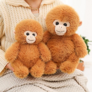 Peluche Scimmia Dorata Morbida e Adorabile, Macaco Selvatico Imbottito, Bambola di Peluche Animale del Zoo Virale, Morbida Bambola di Stoffa, Regalo all'Ingrosso per Bambini - Product Image 4