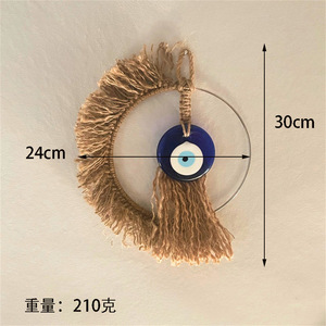 Hilo de cáñamo hecho a mano, tejido de Ojo Azul, decoración de pared, bazar de mimbre, Ojo del <span class=keywords><strong>diablo</strong></span> turco, arte de pared, decoración del hogar - Product Image 5