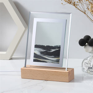 新しい木製ベーステーブルランプバブルモーション落下ガラス砂画像流れる砂感覚心を落ち着かせるそわそわおもちゃ砂アート画像 - Product Image 2