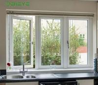 Fenêtre à battant à ouverture vers l'intérieur en PVC, style européen moderne, à économie d'énergie, avec isolation thermique et cadre en plastique