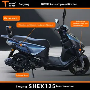 <span class=keywords><strong>SYM</strong></span> Xing <span class=keywords><strong>125</strong></span> SHEX125 Protection d'échappement, barres anti-chute, pare-chocs avant et arrière, protection de <span class=keywords><strong>moto</strong></span>, anti-rayures, protection de moteur, kit de glissière de cadre - Product Image 5