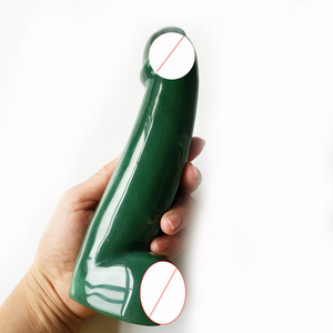 녹색 aventurine yoni 치유 비취 도매 보석 마사지 롤러 17cm 딜도 섹스 토이 - Product Image 5