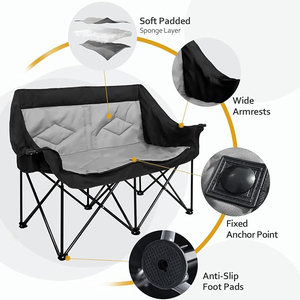 Sillas Plegables Portátiles Personalizadas para Parejas, con Calefacción, Doble Asiento, Muebles de Exterior, Lujosas y Cómodas, para Jardín, Playa o Camping - Product Image 3