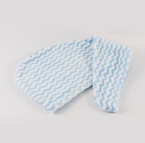 Ensemble de 3 serviettes pour cheveux en microfibre rayées <span class=keywords><strong>Good</strong></span> Nite, séchage rapide, super absorbantes, avec bouton, pour cheveux bouclés ou longs, usage domestique - Product Image 3