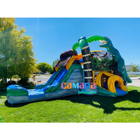 Château gonflable commercial en PVC 1000D 0,55 mm 18 oz, combo château sauteur et toboggan OEM