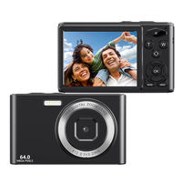 Kamera Digital Kompak 64MP untuk Pelajar, Video 4K, Zoom 18X, Lensa Ganda dengan Lampu LED, Layar HD 2.8 inci, 8+ Filter untuk Perjalanan