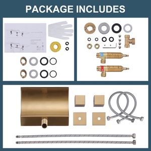 3 fori vasca cascata rubinetto, oro spazzolato vasca romana rubinetto diffuso ponte, in ottone massiccio 2 maniglia bagno rubinetto vasca da bagno - Product Image 6