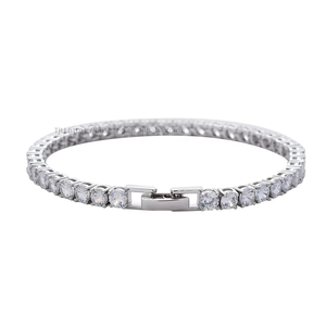 <b>Copper</b> Easy Snap Tennis Chain 3mm 4mm 5mm Zircon Single Row Hip Hop <b>Bracelet</b> Tanjing Fashion Lijing Necklace - Product Image 2