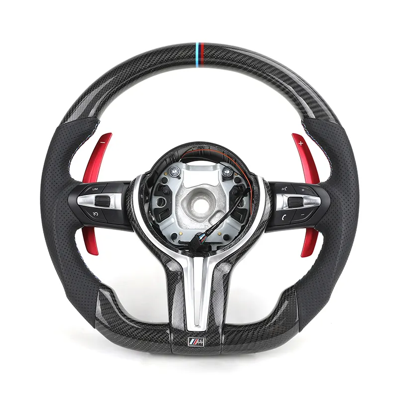 M performans kırmızı Paddle Shifter deri karbon direksiyon ile BMW i4 i8 E91 F33 F01 F16 F48 E36 E39 Lenkrad Volant