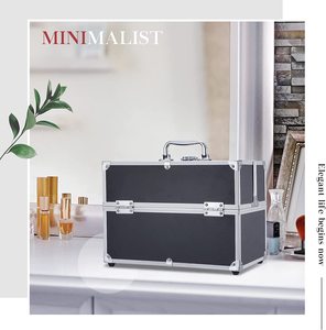 Boîte de maquillage étui de voyage avec extra large 6 plateaux stockage cosmétique professionnel pour <span class=keywords><strong>maquilleur</strong></span>, technologie des ongles, coiffeurs - Product Image 5