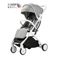 Poussette bébé automatique de voyage avec siège auto, poussette en cuir allemande Murah ultra légère