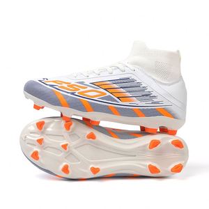 Chaussures de football respirantes en tricot à logo personnalisé OEM, crampons de football FG montants pour hommes, femmes et jeunes, pour l'entraînement et les matchs - Product Image 4