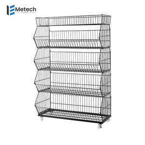 Di alta qualità bianco 5-Tier cesto di filo mensola di stoccaggio per il supermercato magazzino Premium fornitura - Product Image 1