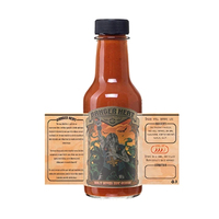 Étiquettes personnalisées pour sauce piquante de bouteille en plastique imprimées étanches autocollant d'emballage alimentaire pour pot de bouteille de piment vitreux