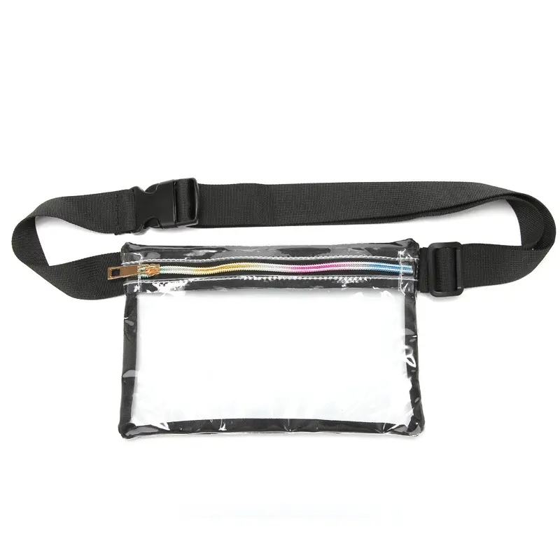 Holographic Neon Transparent Fanny Pack PVC Iridescent Shiny Rave Festival Waist Belt Bag Sport Bag Travel Wallet Pouch