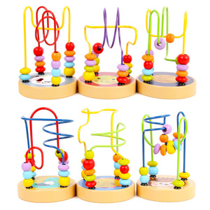 <span class=keywords><strong>Bambini</strong></span> In Età Prescolare Educativo Colorato Perline di Legno Gioco Montessori Animali Del Fumetto Mini Labirinto Giocattolo - Product Image 1