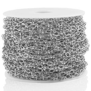 Cadena de acero inoxidable ovalada con clip en relieve, chapada en oro de 18k, para la fabricación de pulseras, accesorios de joyería H1379 - Product Image 5