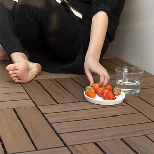 Hiện đại 30x30 & 60x60 WPC decking gạch ghép gỗ gỗ cho ngoài trời DIY chải kỹ thuật chống trượt Tính năng chống thấm nước - Product Image 5