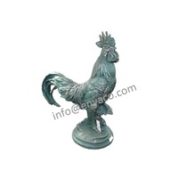 Statue de Coq Élégante ENYA, Grande Sculpture d'Extérieur en Faux Fer Forgé pour Jardin, Patio et Décoration Intérieure